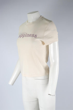 RE/DONE + PAMELA ANDERSON CREAM COTTON T-SHIRT LARGE