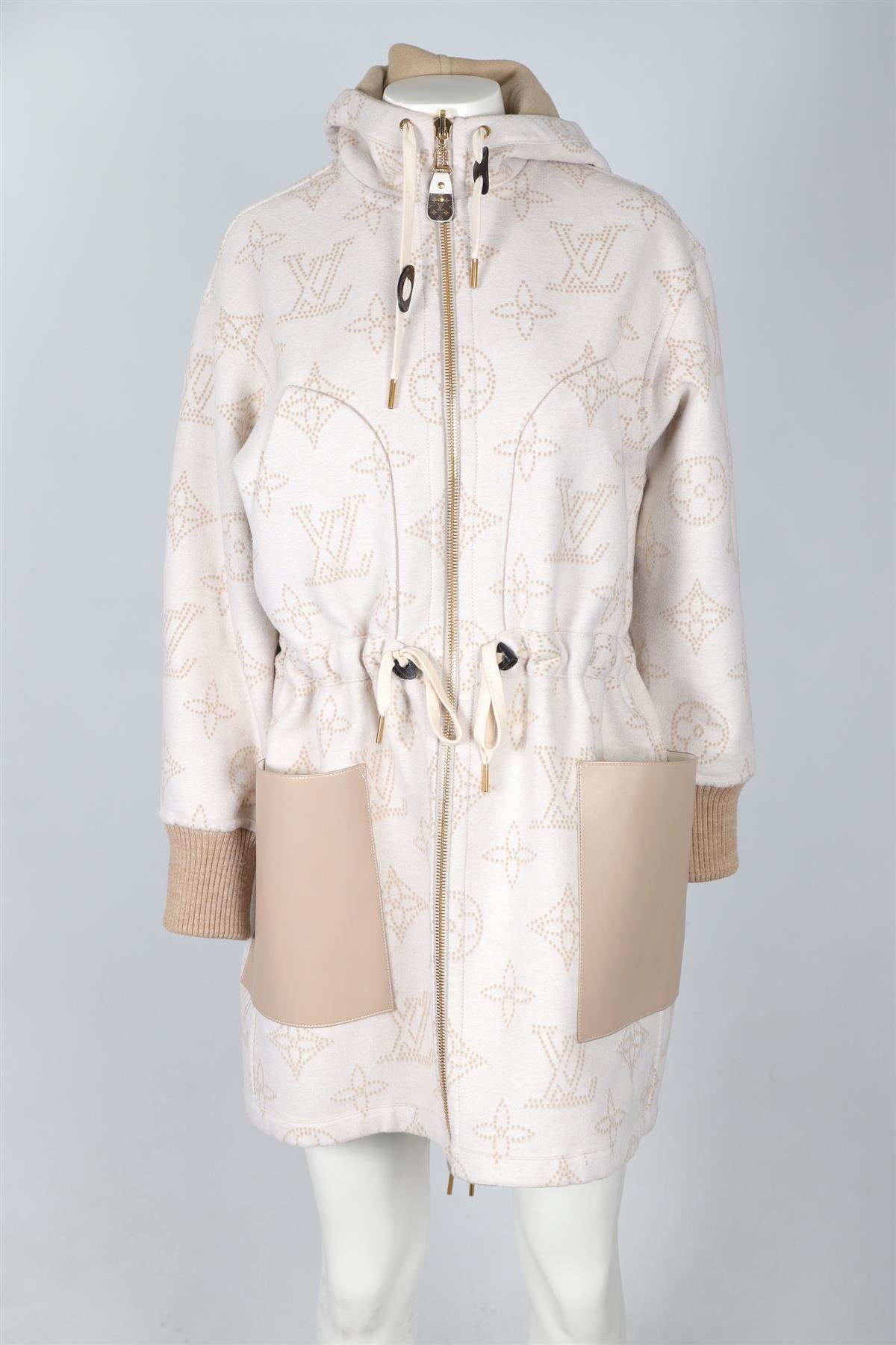 LOUIS VUITTON BEIGE 2025 MONOGRAM CASHGORA COAT IT 38 UK 6