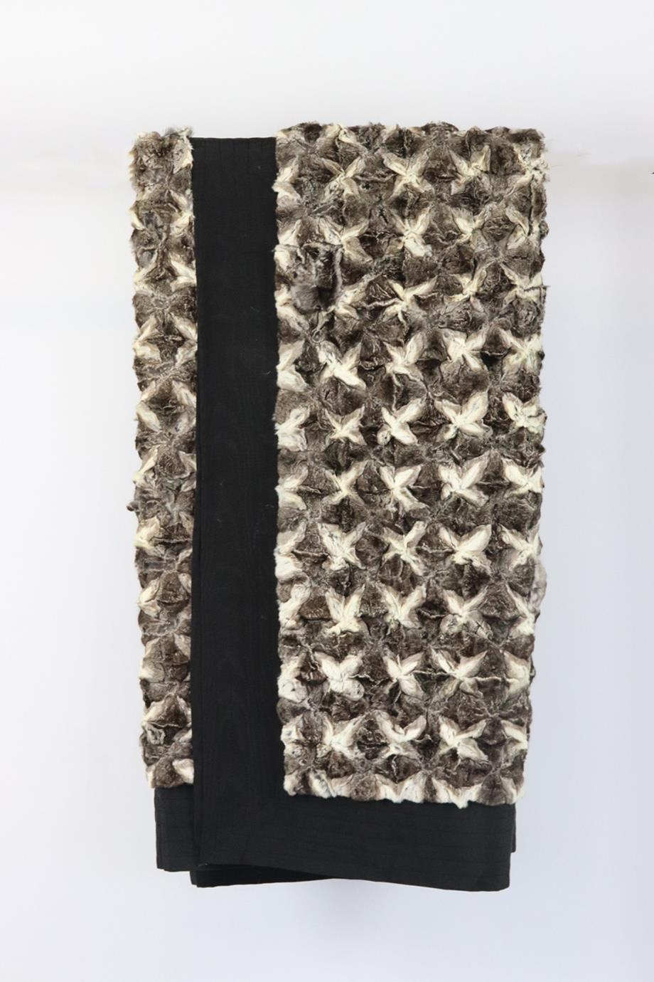FENDI CHINCHILLA FUR LINED THROW BLANKET