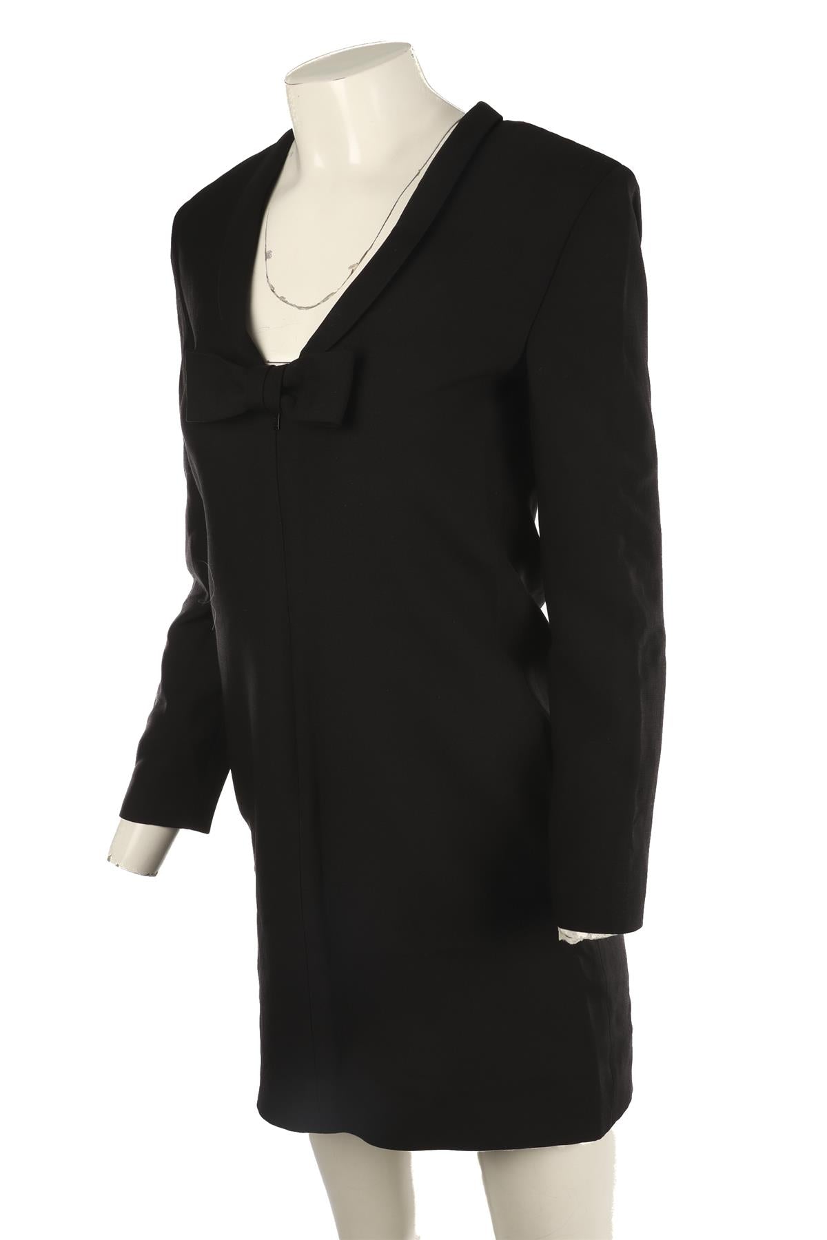 VALENTINO BLACK WOOL MINI DRESS IT 40 UK 8