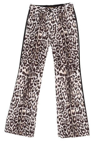 ROBERTO CAVALLI MULTI SATIN FLARED PANTS IT 38 UK 6