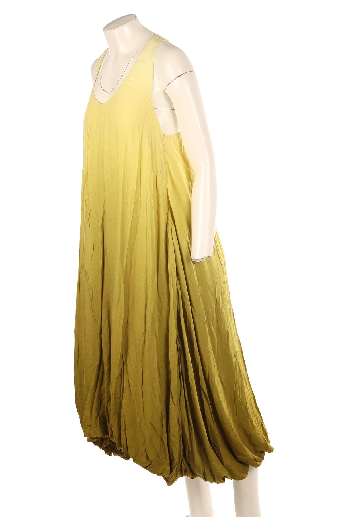 THE ROW GREEN WOOL MAXI DRESS SMALL