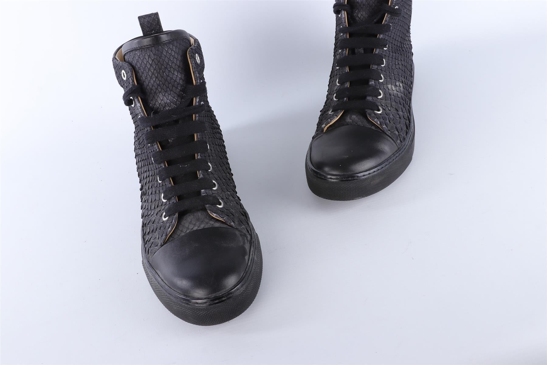 HERMÈS MEN'S BLACK LEATHER SNEAKERS EU 42 UK 8 US 9.5