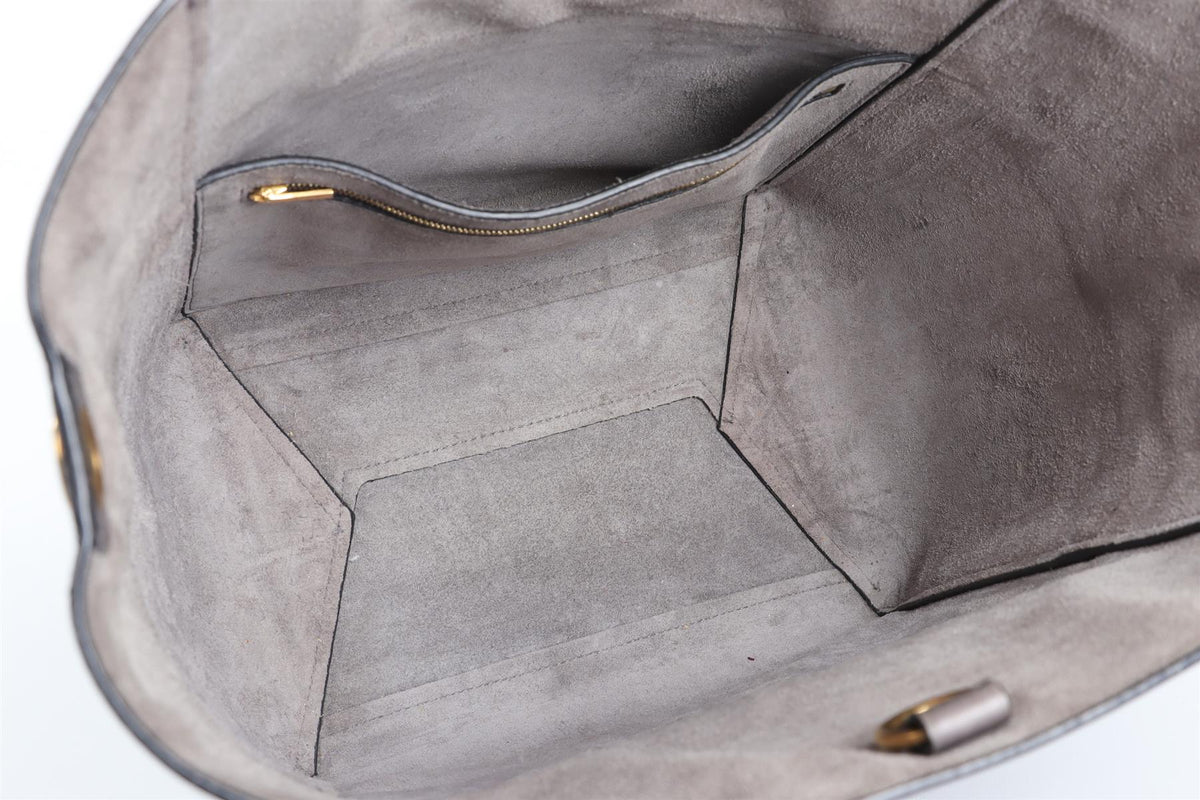CELINE GREY SANGLE LEATHER SHOULDER BAG