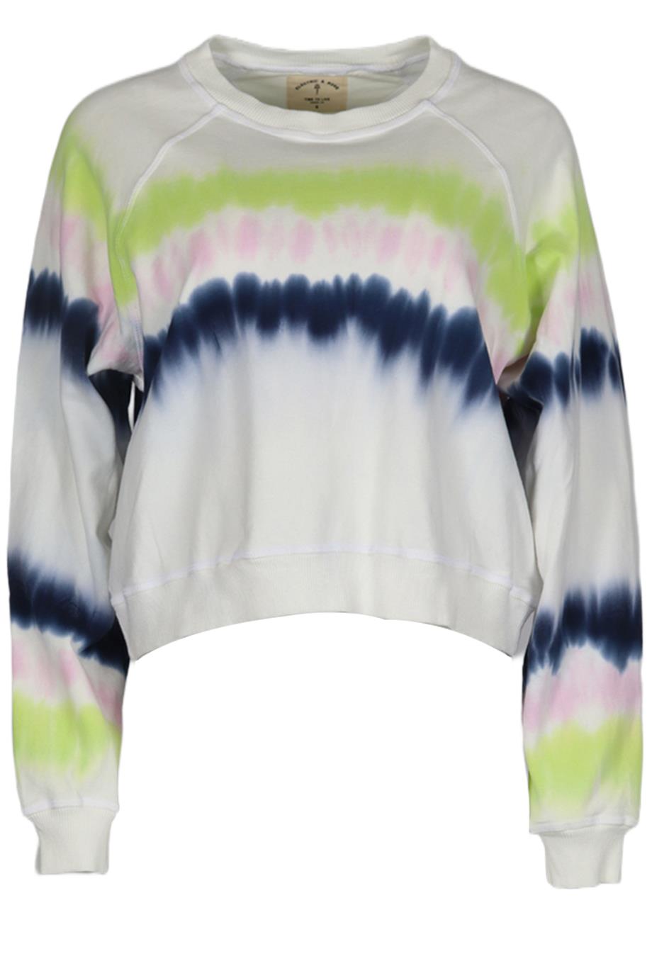 ELECTRIC AND ROSE TIE DYED COTTON JERSEY SWEATSHIRT SMALL