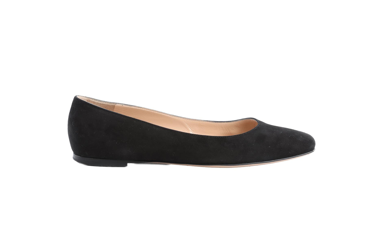 GIANVITO ROSSI BLACK SUEDE BALLET FLATS EU 38 UK 5 US 8