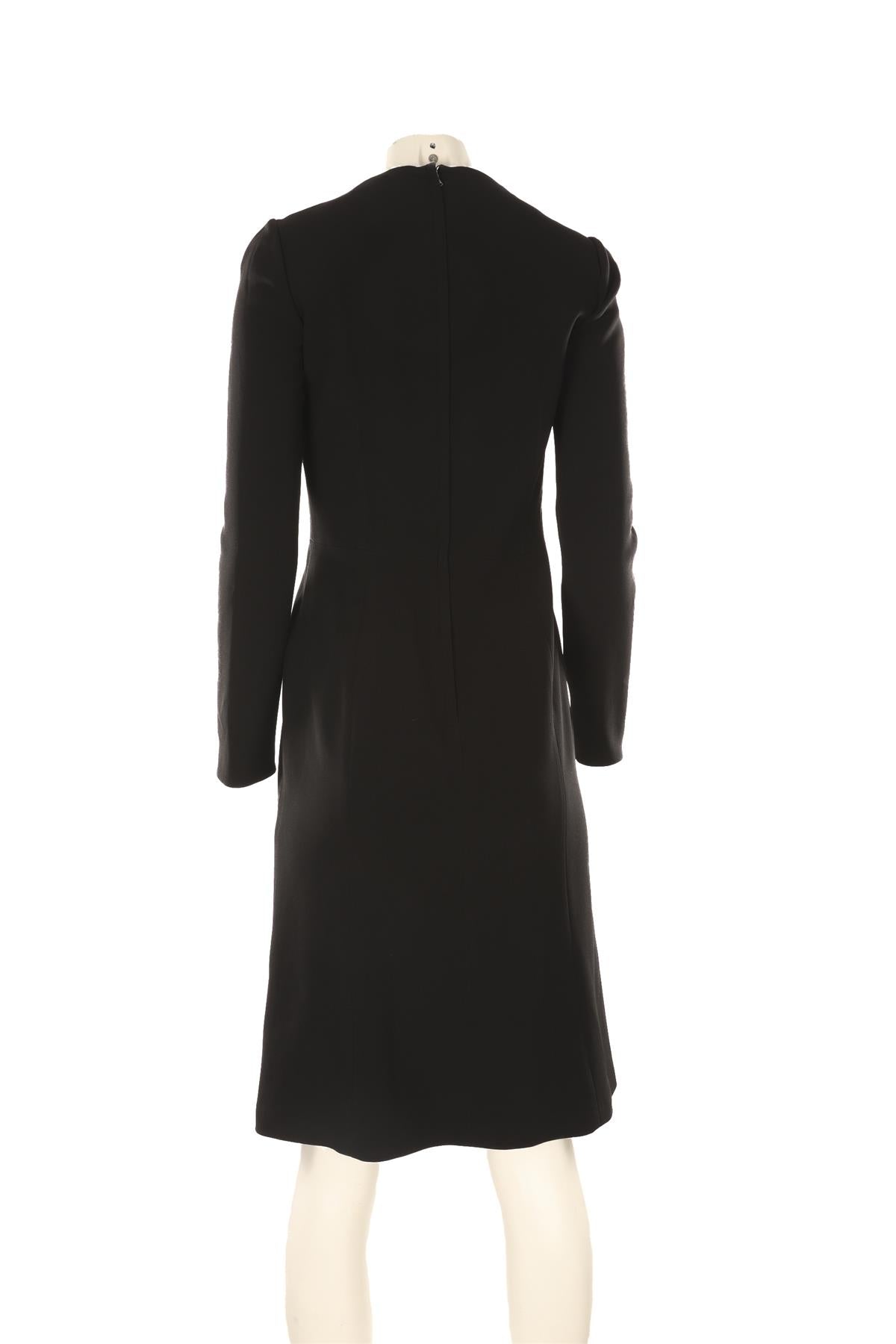 DOLCE & GABBANA BLACK CREPE MIDI DRESS IT 42 UK 10
