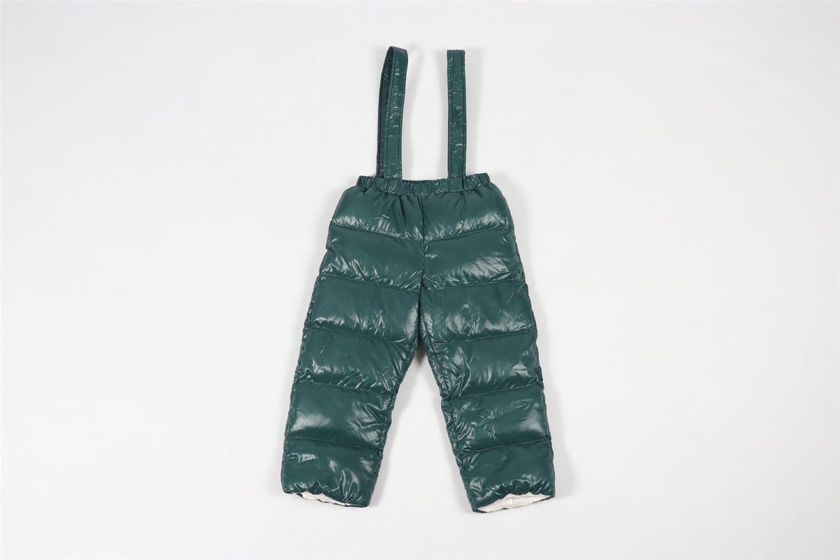 MONCLER GREEN KIDS GIRLS PADDED SALOPETTES 3 YEARS