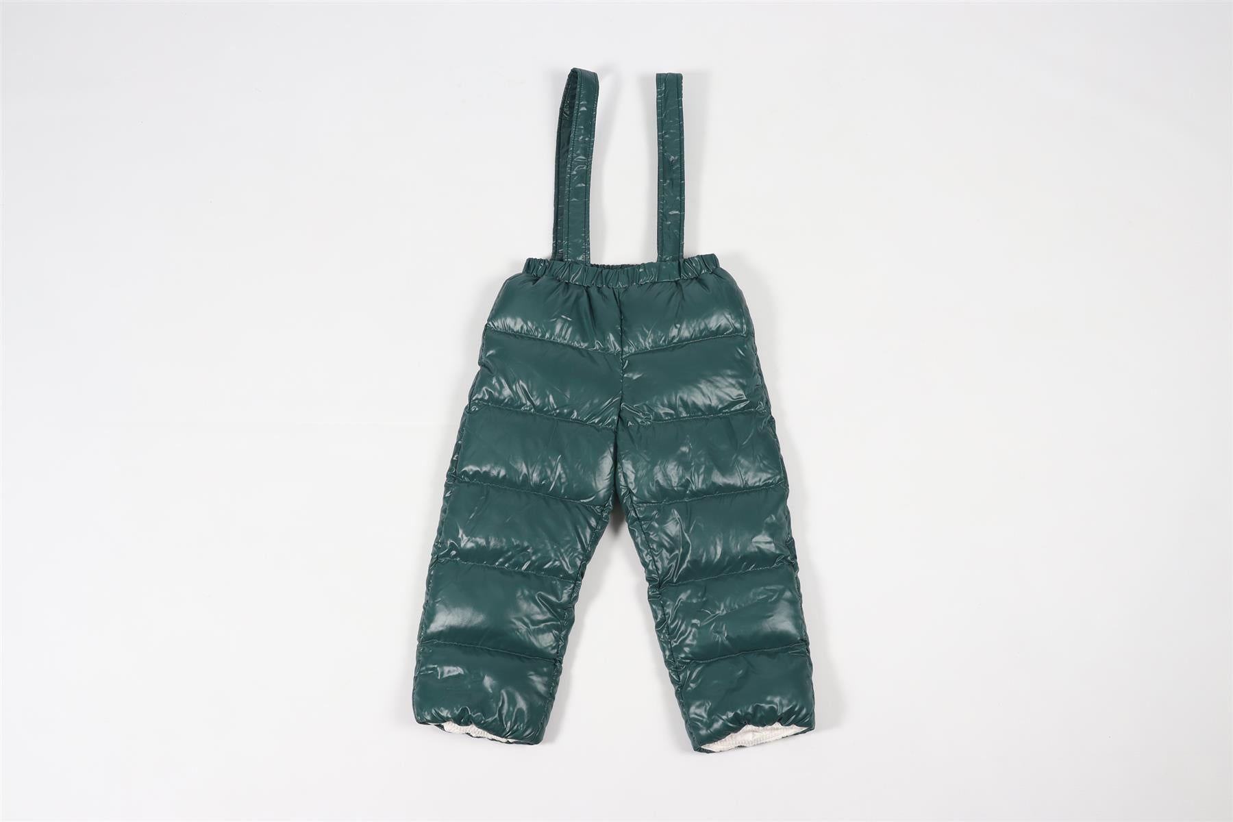 MONCLER GREEN KIDS GIRLS PADDED SALOPETTES 3 YEARS