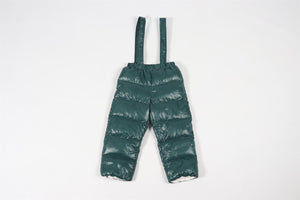 MONCLER GREEN KIDS GIRLS PADDED SALOPETTES 3 YEARS