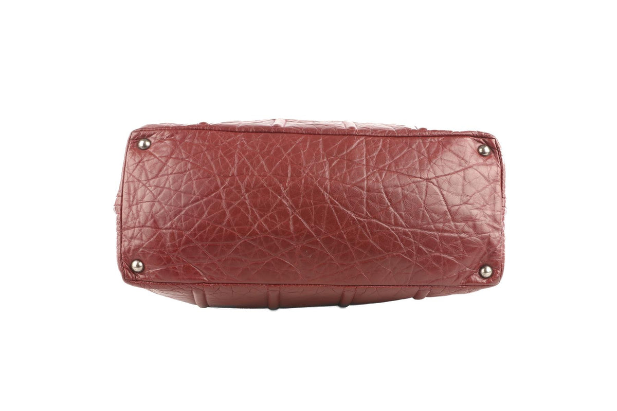 CHANEL BURGUNDY 2009-2010 MOSCOW LEATHER TOTE BAG