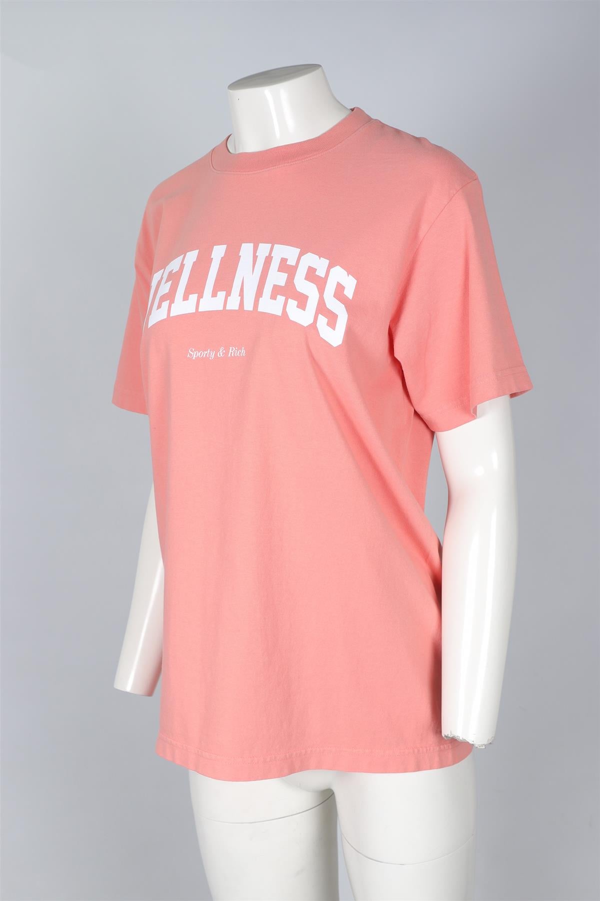 SPORTY & RICH ORANGE COTTON T-SHIRT MEDIUM
