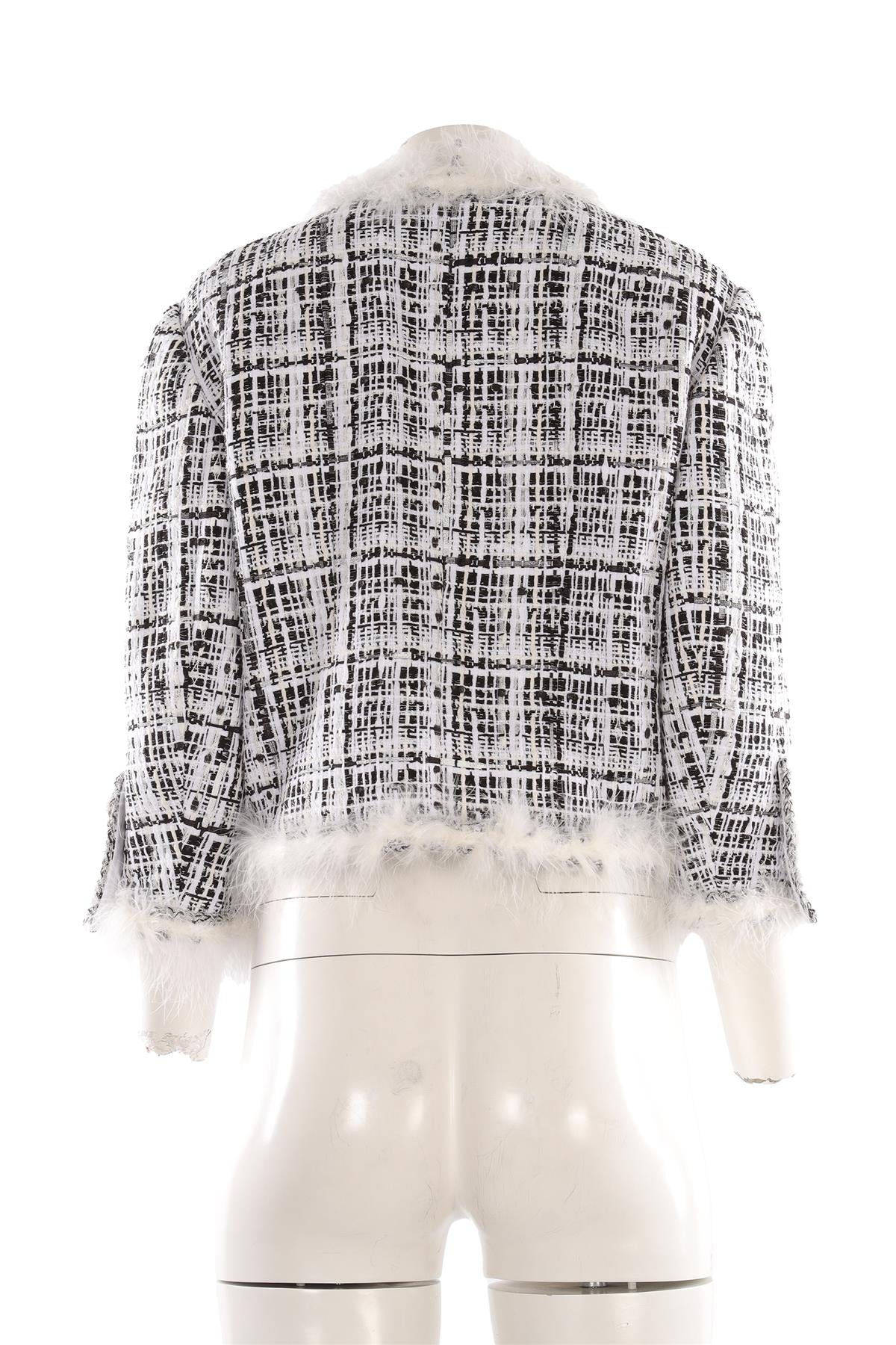 CHANEL WHITE 2025 TWEED JACKET FR 42 UK 14