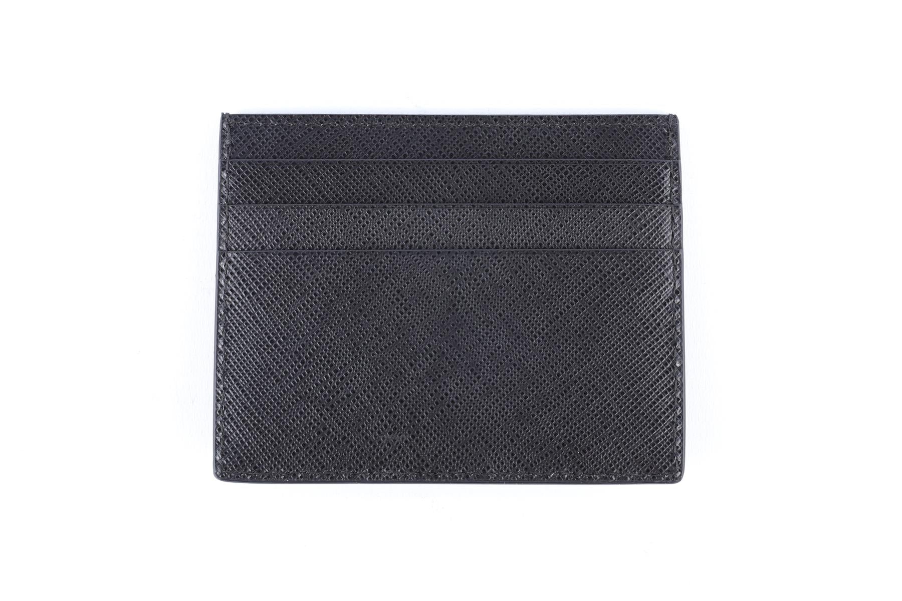 PRADA BLACK LEATHER CARD HOLDER