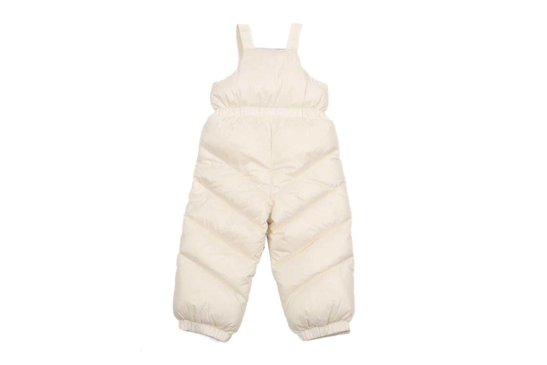MONCLER WHITE BABY GIRLS SALOPETTES 12-18 MONTHS