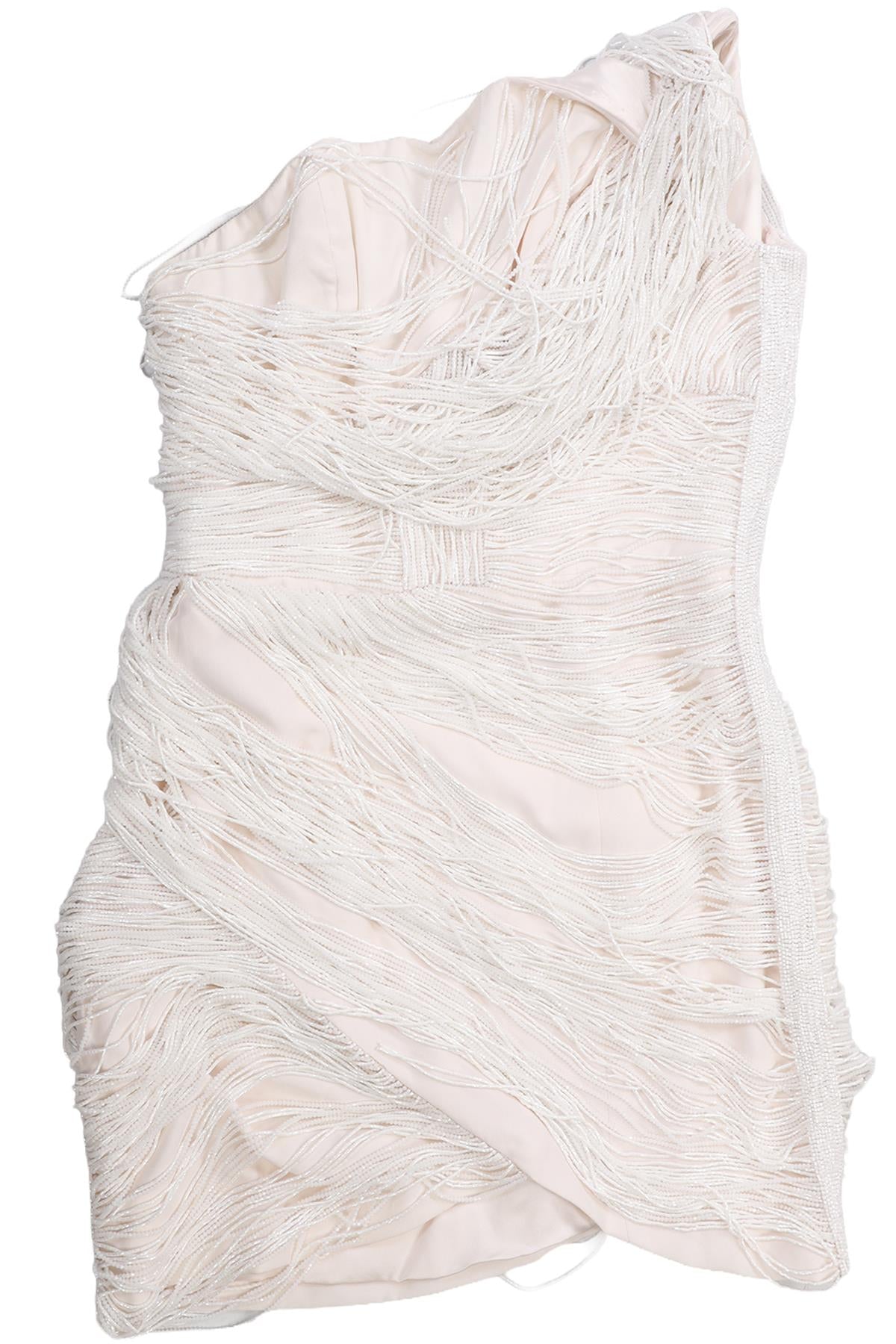 RALPH & RUSSO WHITE BEADED MINI DRESS XSMALL