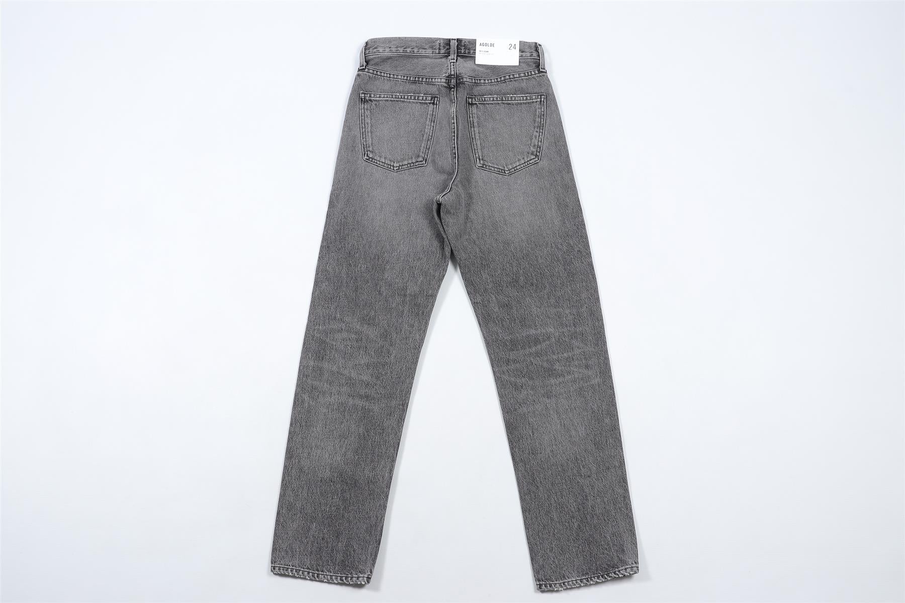 AGOLDE GREY HIGH RISE STRAIGHT LEG JEANS W24 UK 6