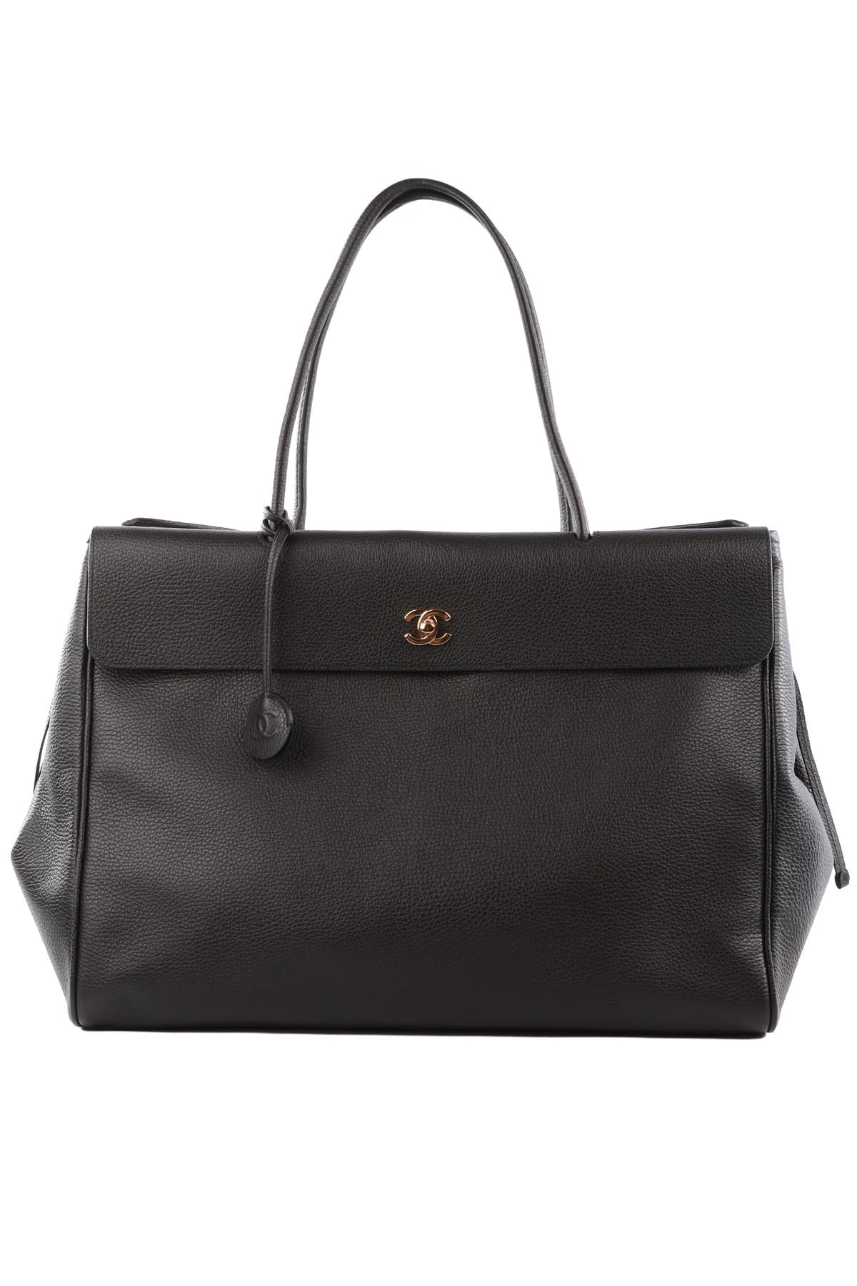 CHANEL BLACK 2026 LARGE LEATHER TOTE BAG
