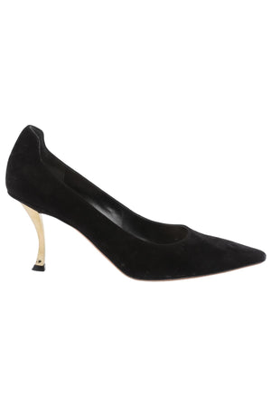 CHRISTIAN DIOR BLACK SUEDE PUMPS EU 38 UK 5 US 8