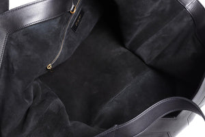 SAINT LAURENT BLACK Y LEATHER TOTE BAG