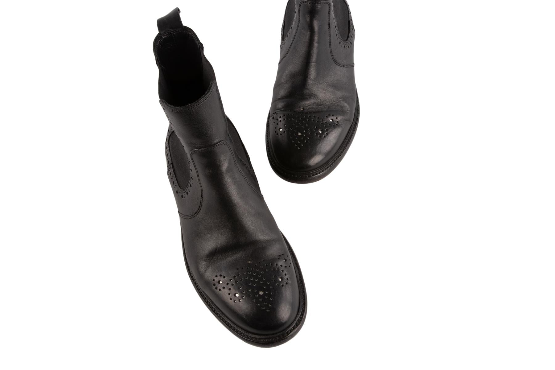 ISABEL MARANT BLACK LEATHER ANKLE BOOTS EU 39