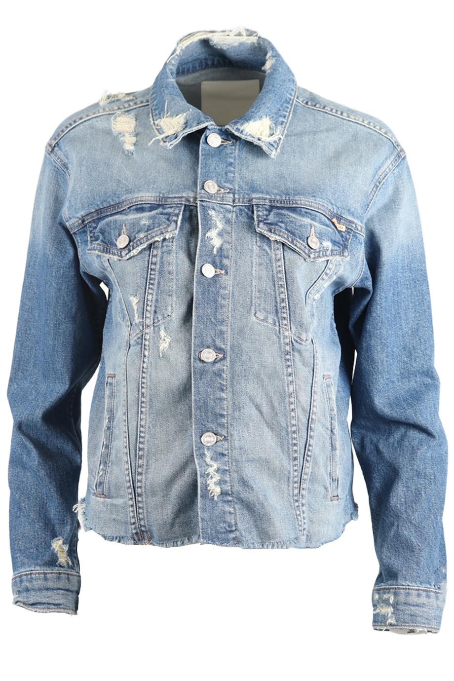 MOTHER DISTRESSED DENIM JACKET SMALL