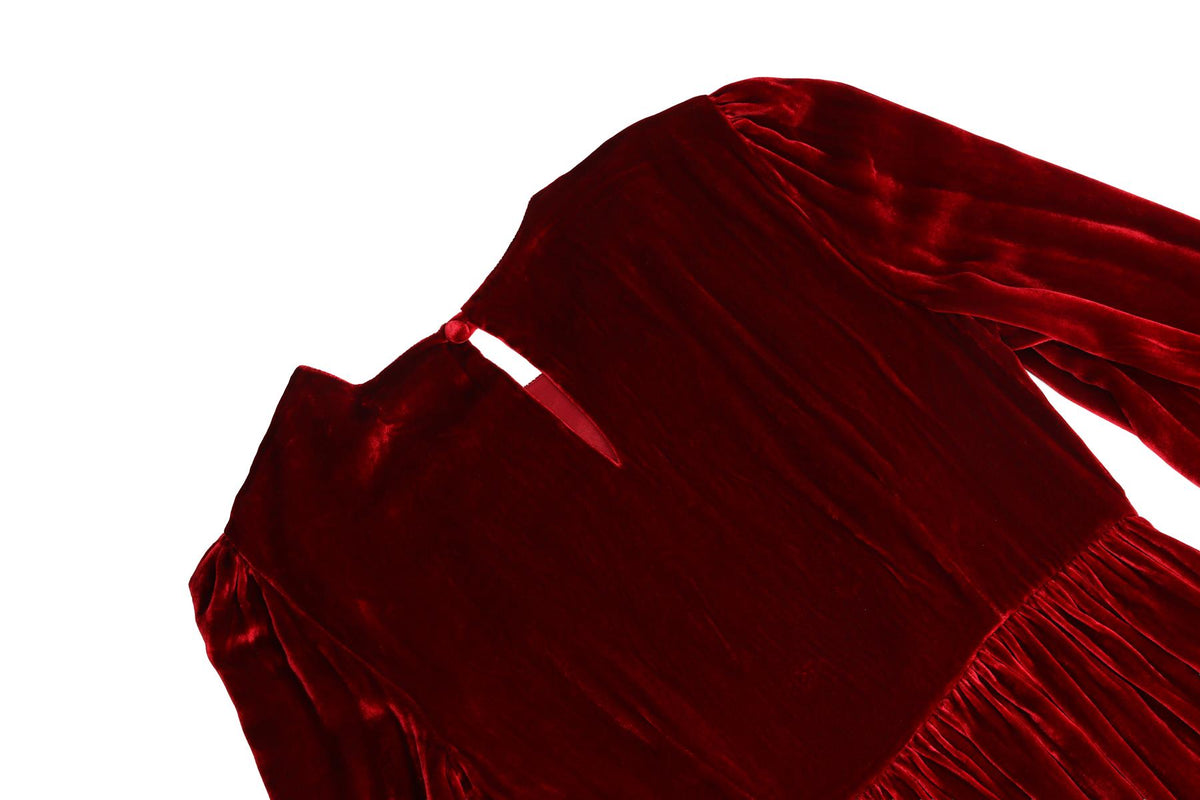 MUZUNGU SISTERS RED VELVET MAXI DRESS SMALL