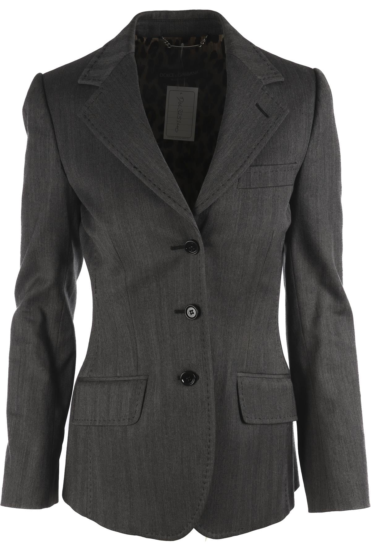 DOLCE & GABBANA GREY WOOL BLAZER IT 38 UK 6