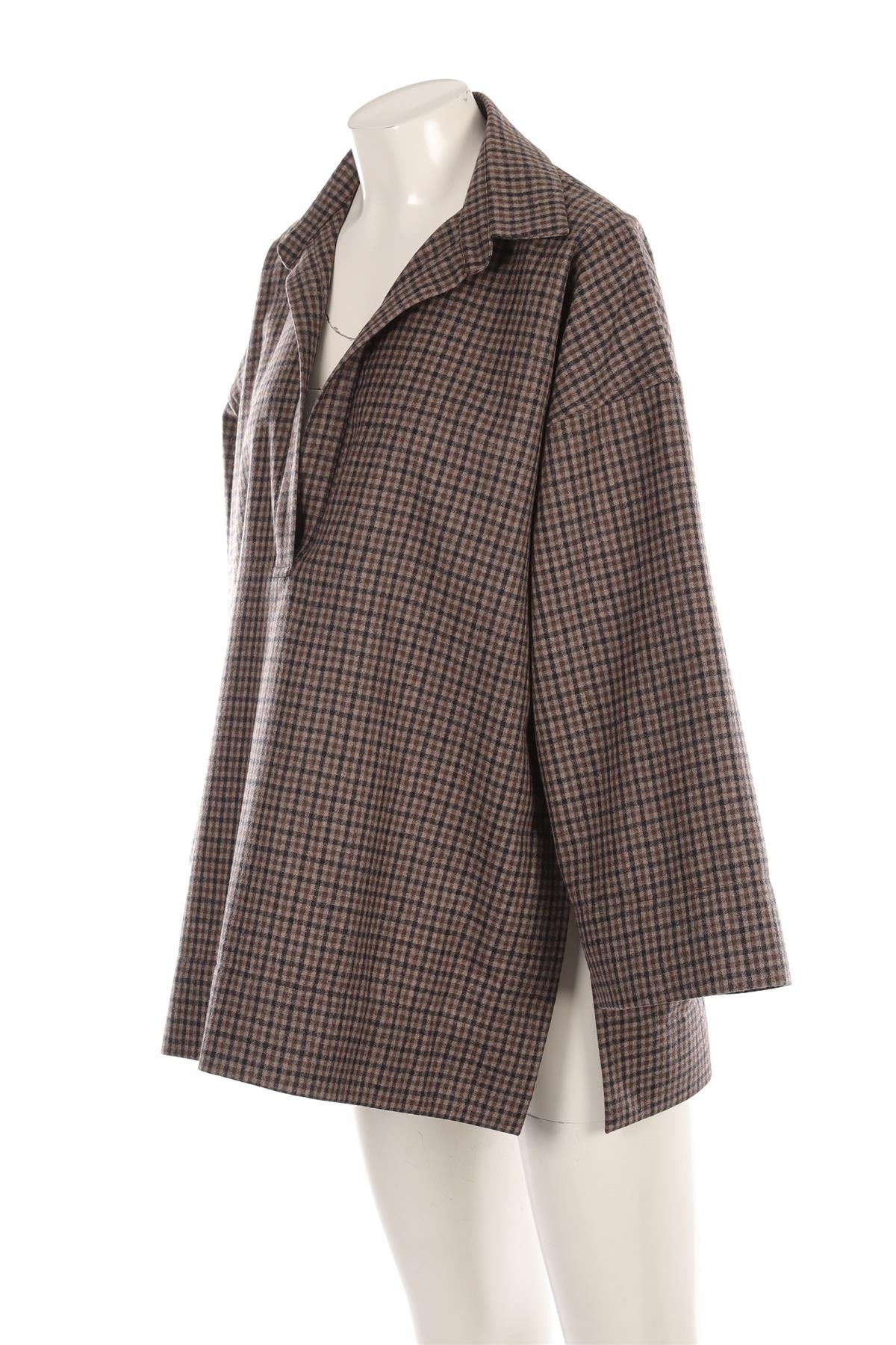 CLOTH.WORK BROWN WOOL SHIRT UK 8-10