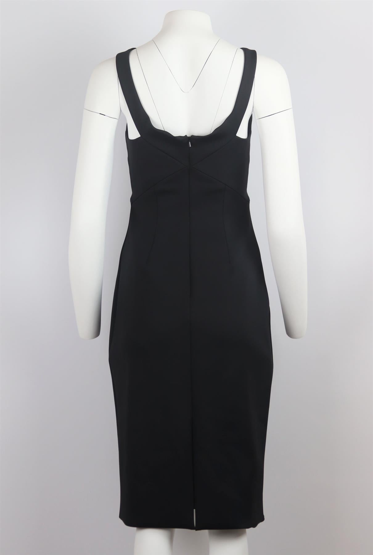 CUSHNIE ET OCHS CUTOUT STRETCH SCUBA DRESS US 4 UK 8