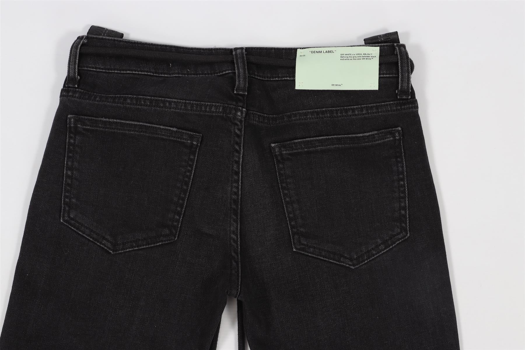 OFF-WHITE BLACK MID RISE SKINNY JEANS W25 UK 6-8