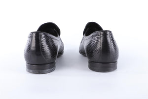 GUCCI MEN'S BLACK SNAKESKIN LOAFERS EU 43 UK 9 US 10