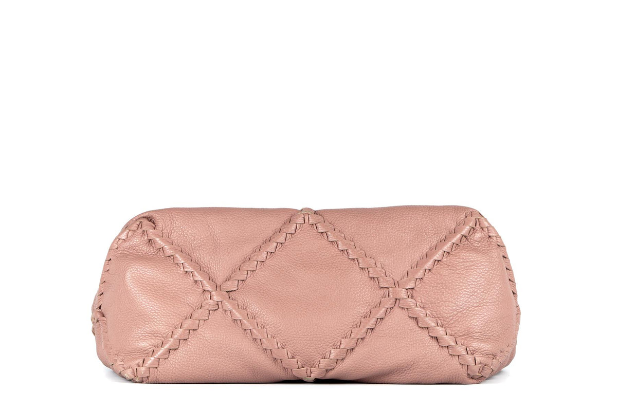 BOTTEGA VENETA PINK CERVO LEATHER SHOULDER BAG