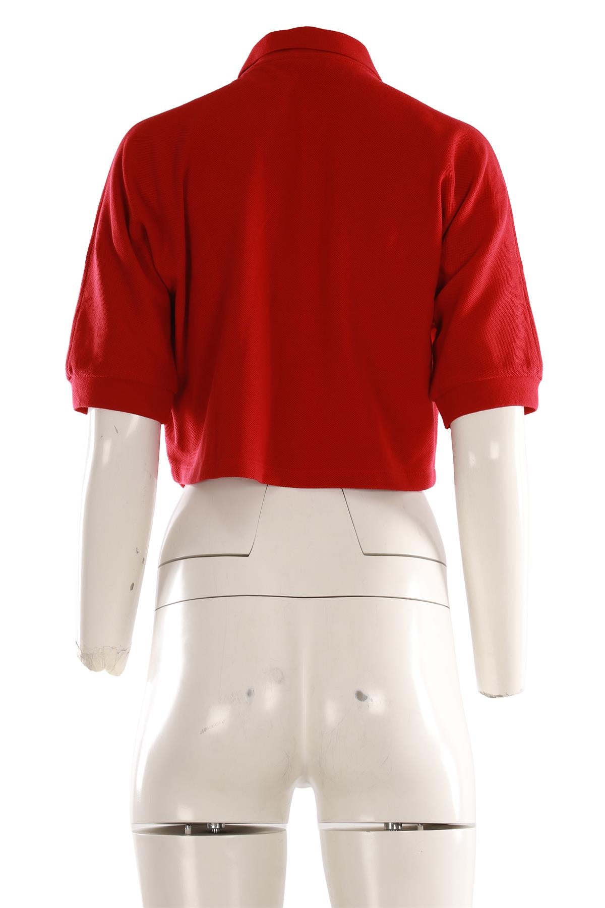 SAINT LAURENT RED COTTON POLO SHIRT SMALL