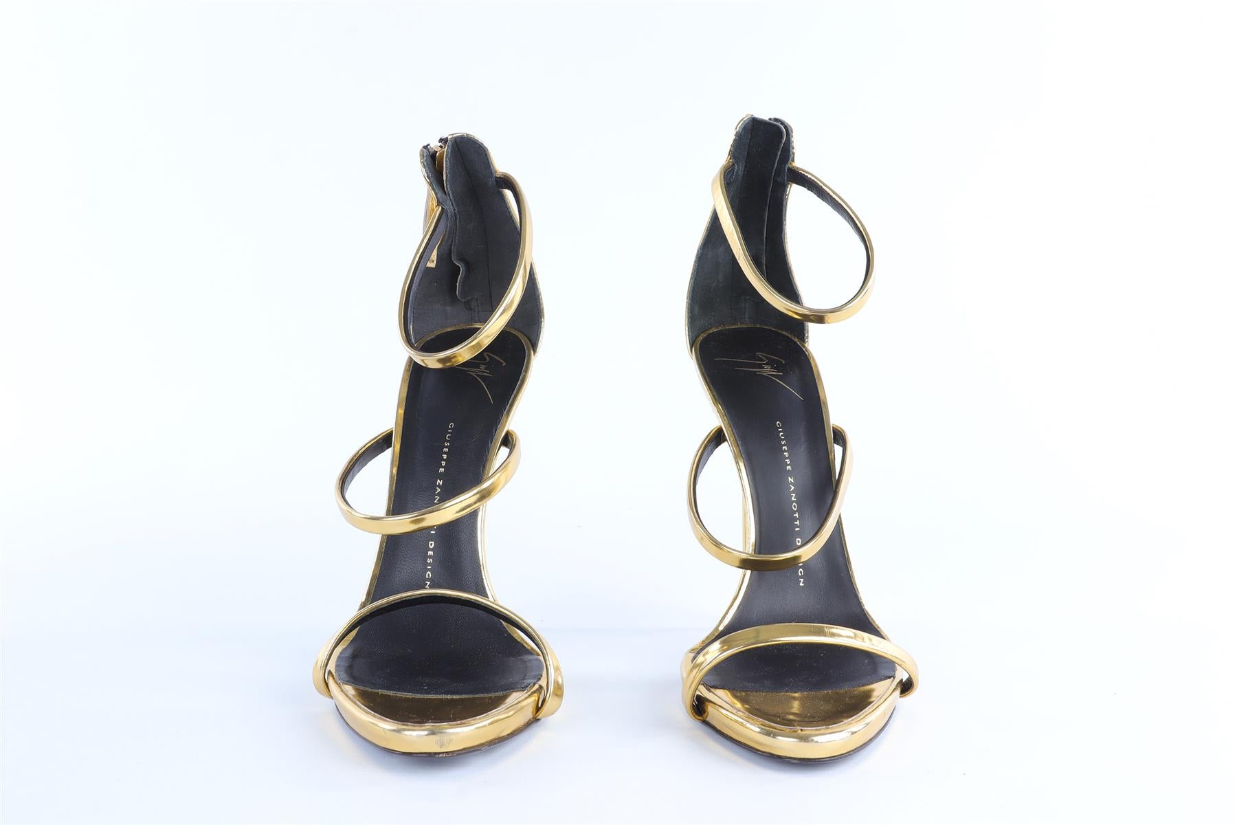 GIUSEPPE ZANOTTI GOLD LEATHER SANDALS