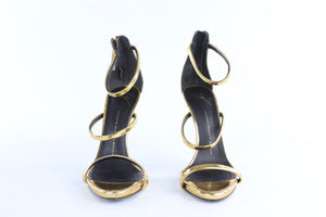 GIUSEPPE ZANOTTI GOLD LEATHER SANDALS