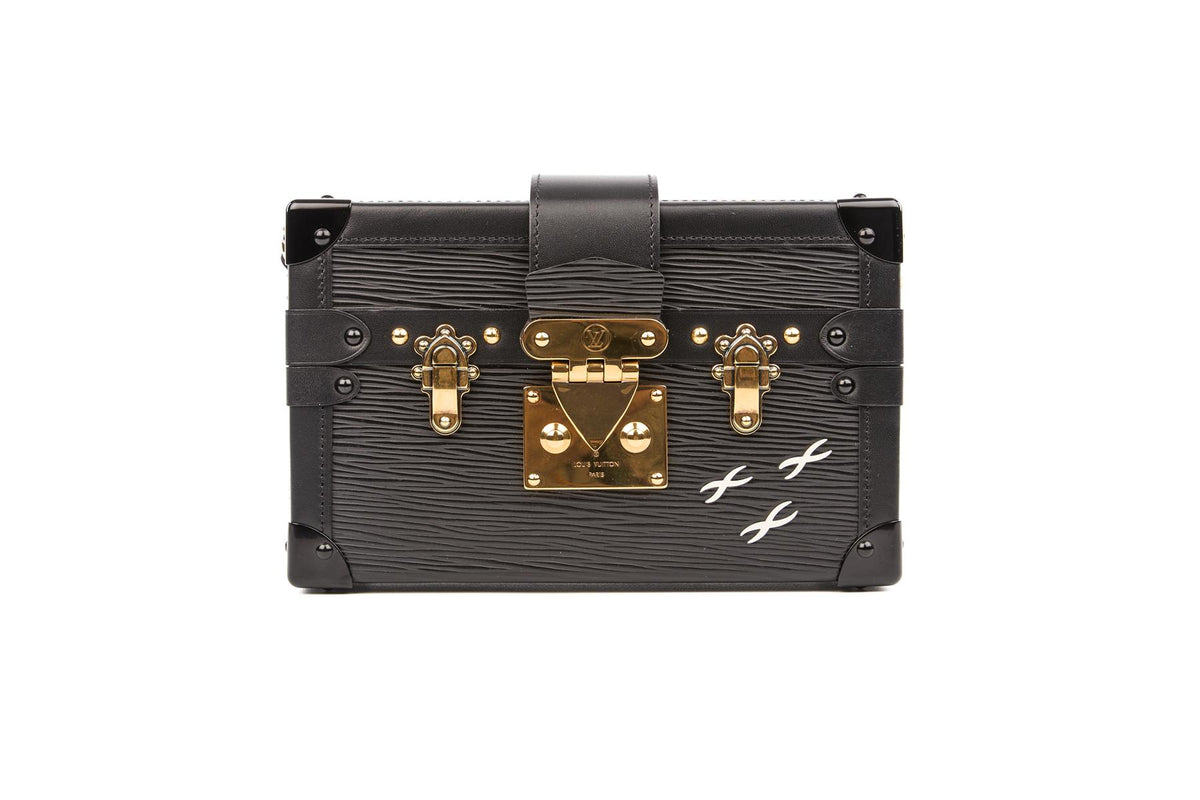 LOUIS VUITTON BLACK 2017 PETITE MALLE EPI LEATHER CLUTCH