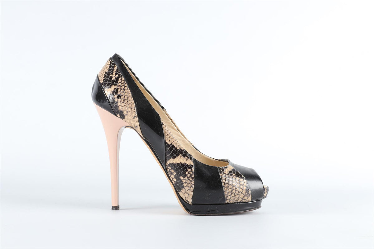 GIUSEPPE ZANOTTI BLACK PATENT LEATHER PUMPS EU 38.5 UK 5.5