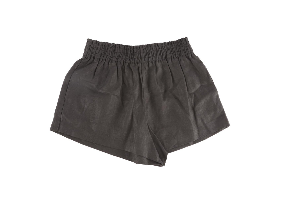 REFORMATION BLACK LINEN SHORTS XSMALL