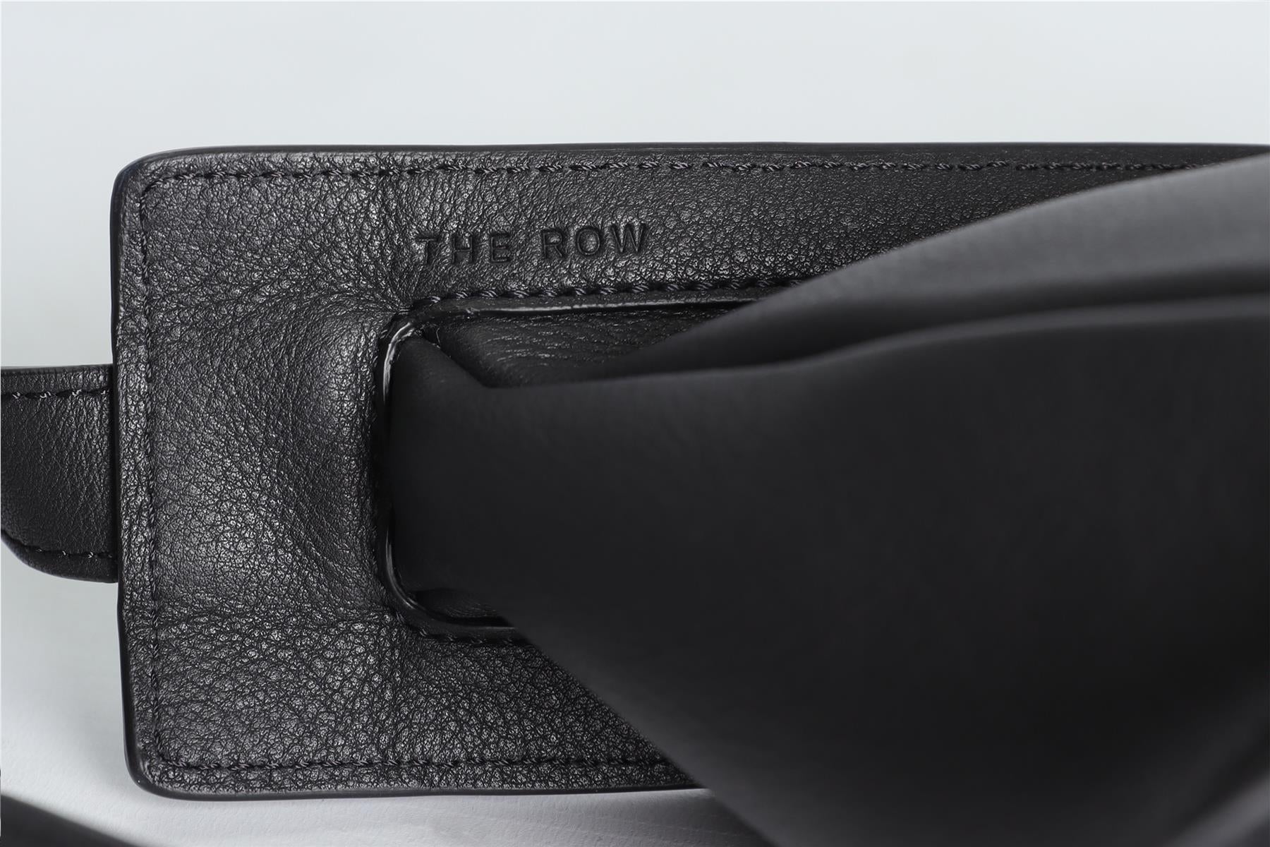 THE ROW BLACK SLOUCHY BANANA SMALL LEATHER SHOULDER BAG