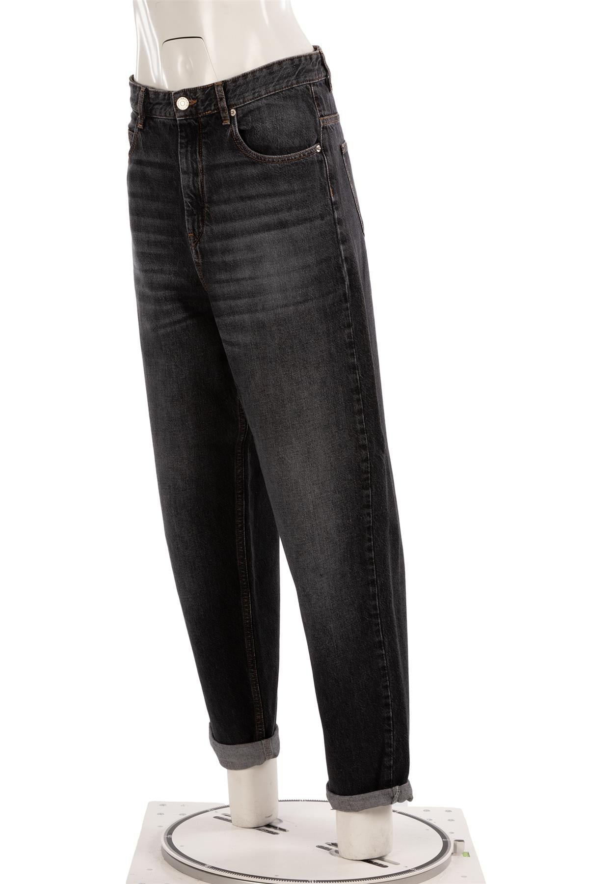 ISABEL MARANT ETOILÉ BLACK HIGH RISE TAPERED JEANS FR 40 UK 12