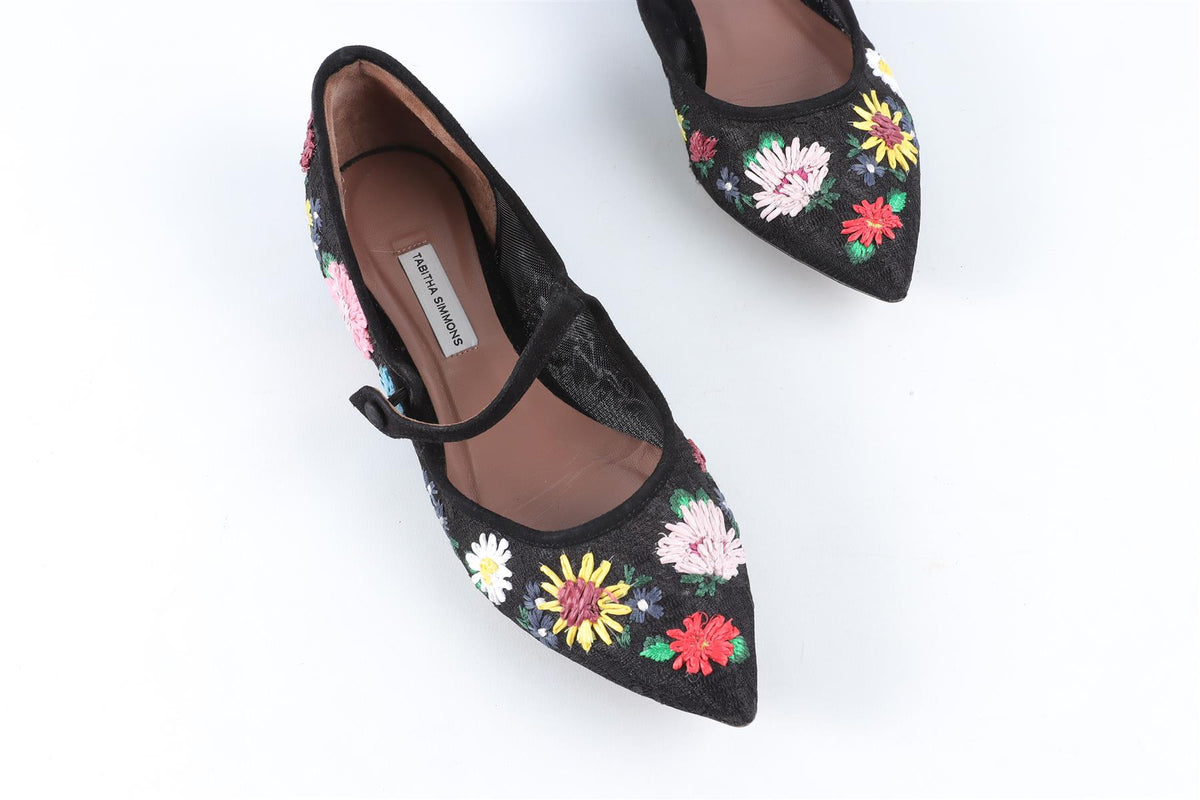 TABITHA SIMMONS BLACK MESH BALLET FLATS EU 38.5 UK 5.5 US 8.5