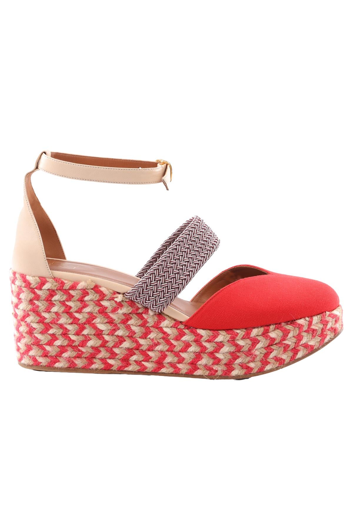 MALONE SOULIERS RED CANVAS WEDGES EU 40 UK 7 US 10