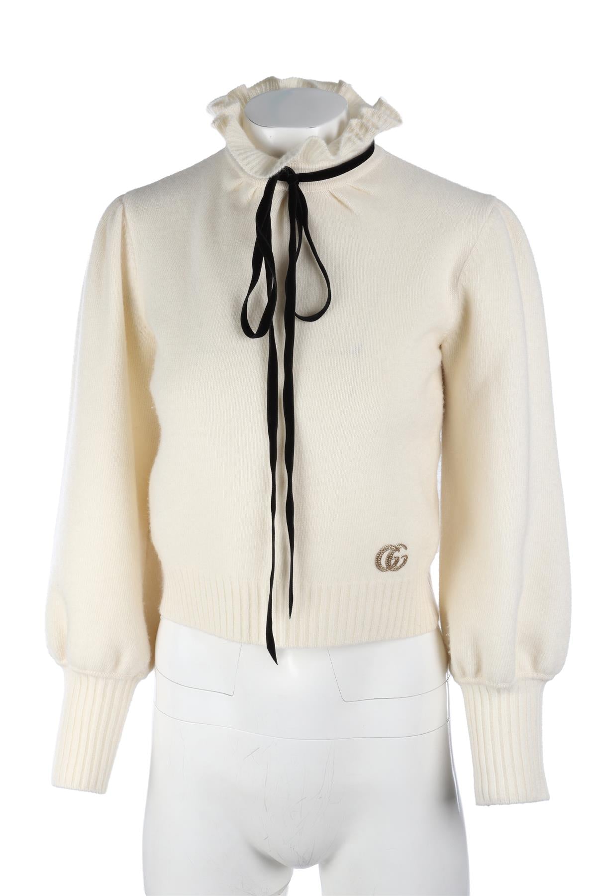 GUCCI CREAM WOOL SWEATER XSMALL