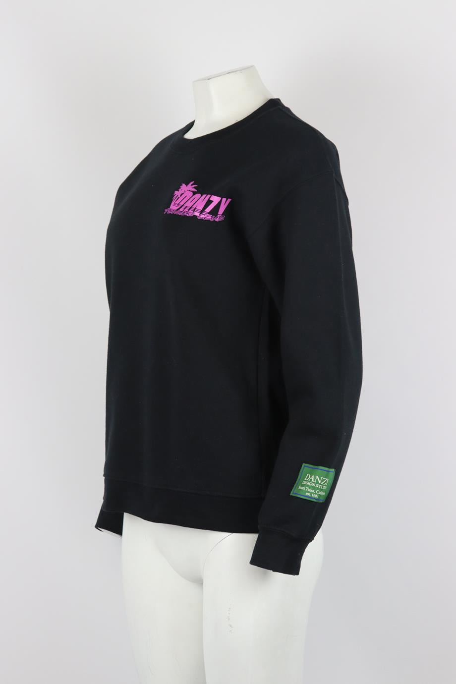 DANZY PRINTED COTTON JERSEY SWEATSHIRT SMALL