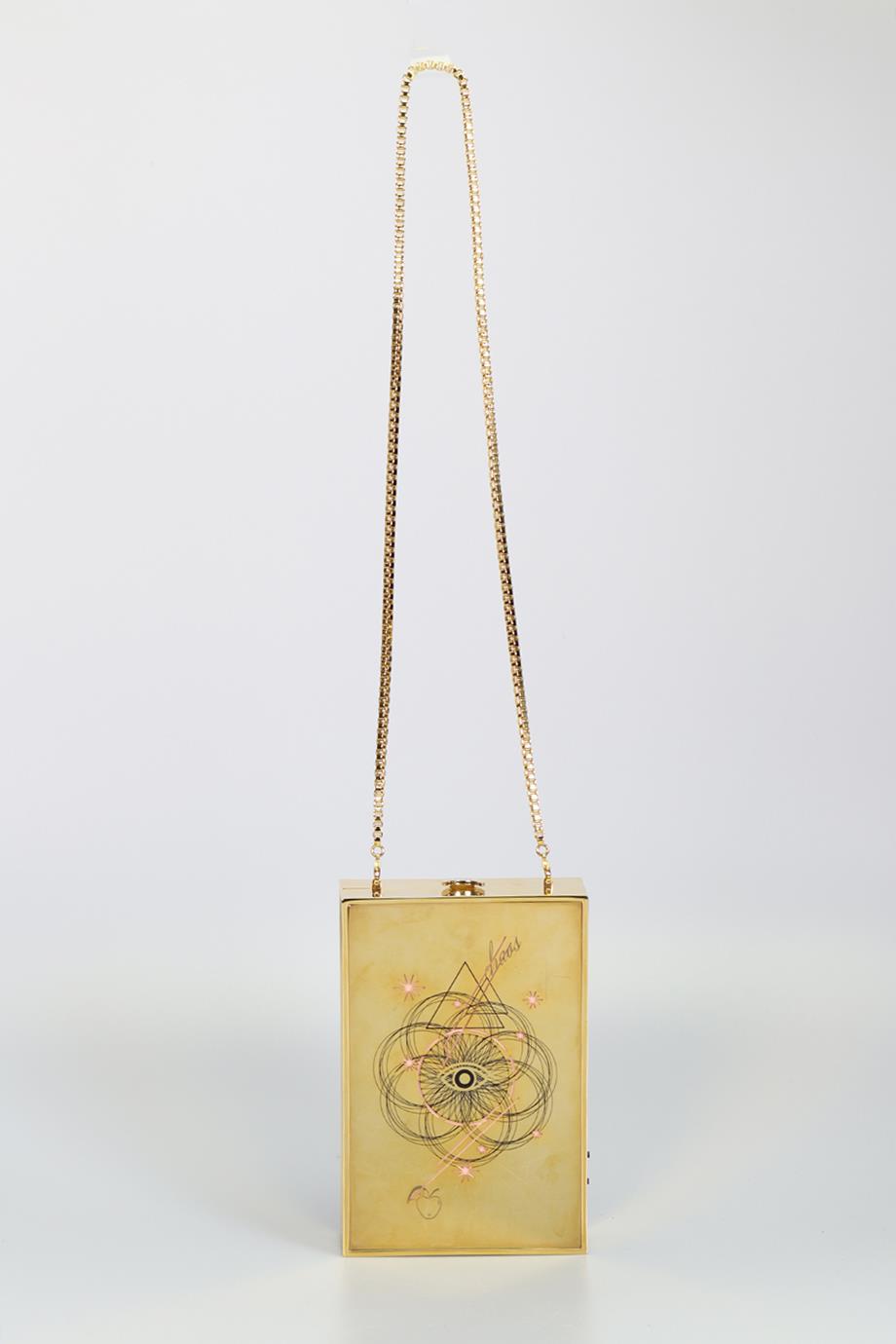 CHAOS PRINTED GOLD TONE CLUTCH