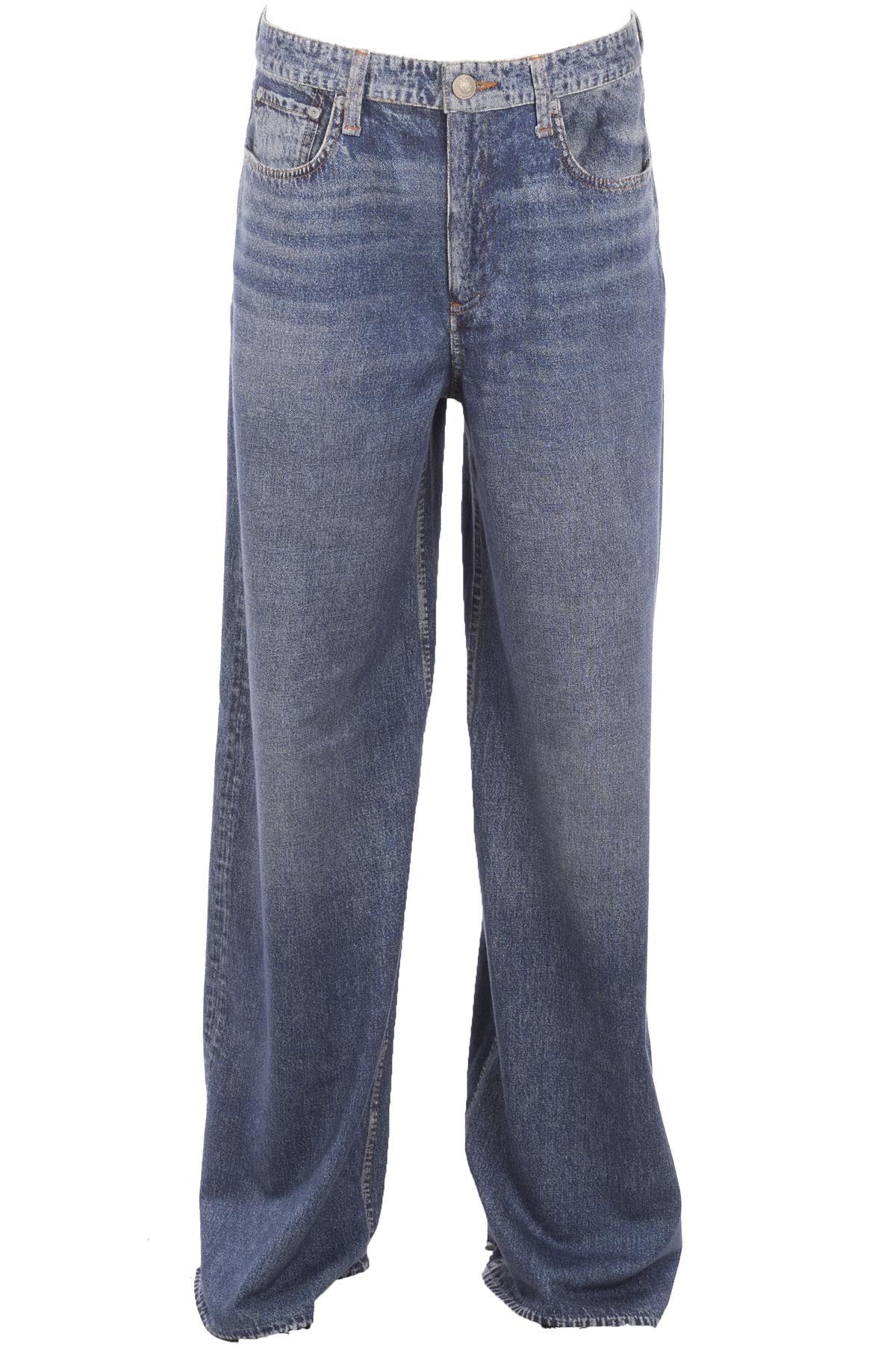RAG & BONE BLUE COTTON WIDE LEG PANTS