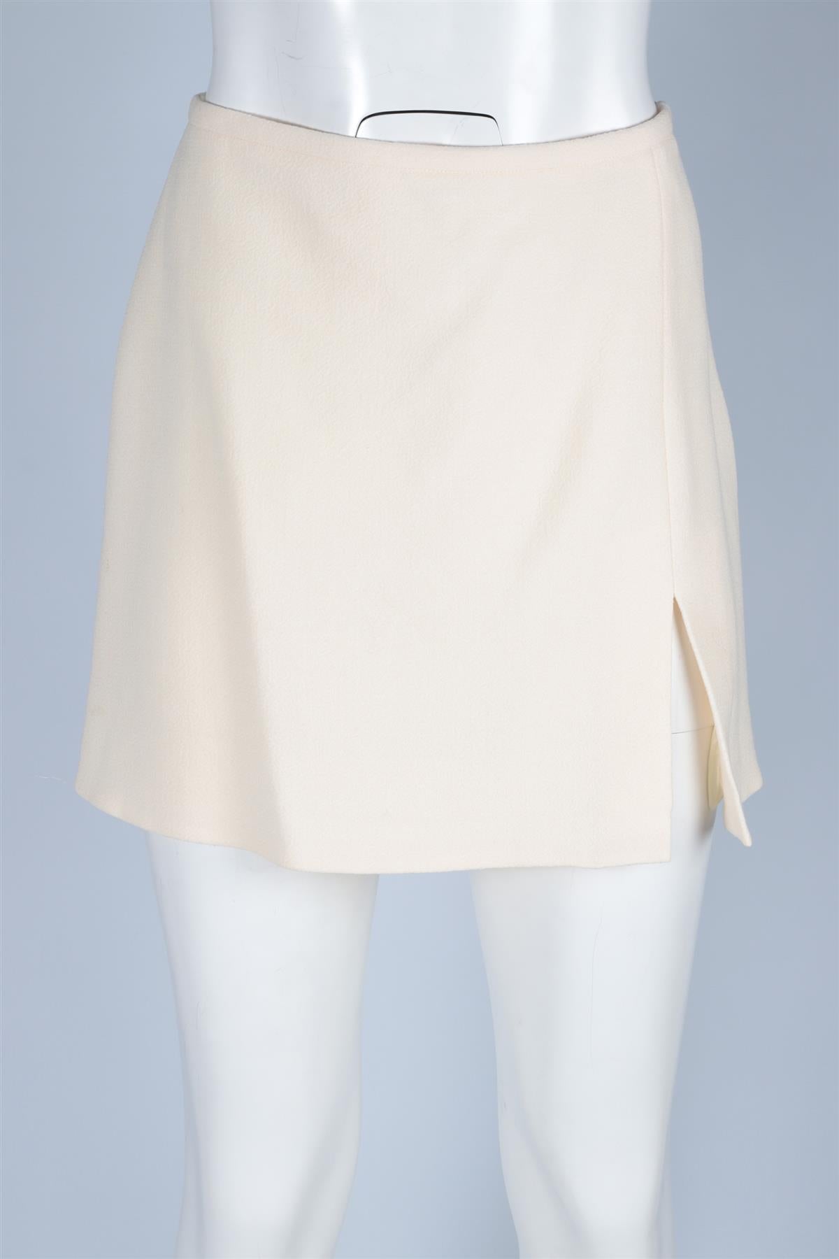 MACH & MACH CREAM WOOL MINI SKIRT FR 40 UK 12