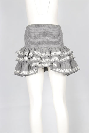 JULIET DUNN GREY COTTON MINI SKIRT UK 8-10