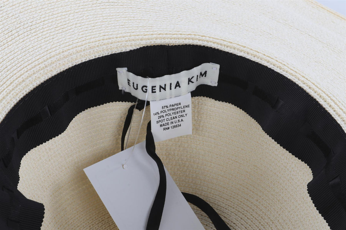 EUGENIA KIM CREAM PAPER SUN HAT 58CM